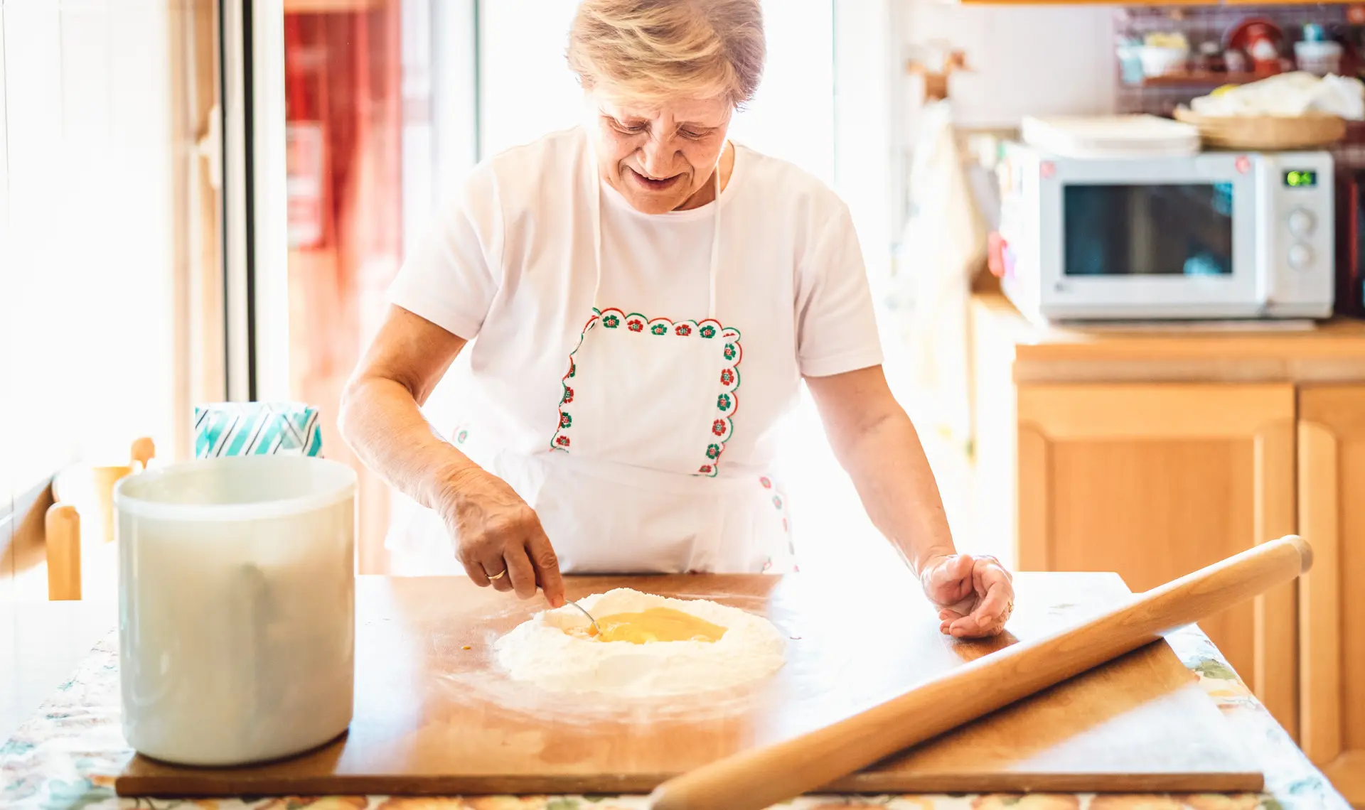 Italian woman cooking